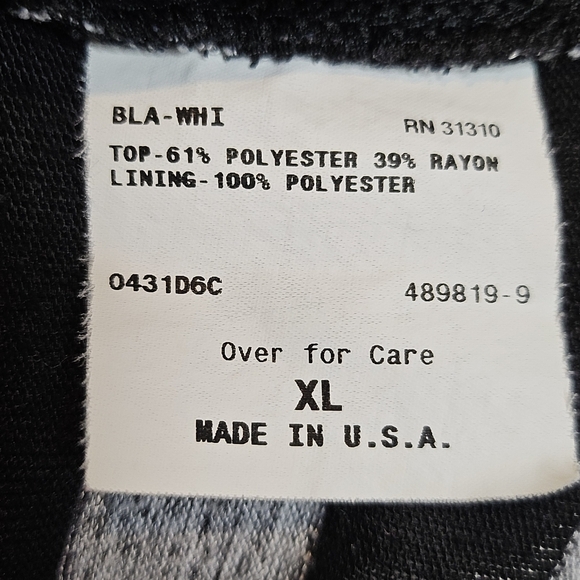 AB Studio Light Gray and Black Diagonal Striped Blouse Juniors Size XL - Picture 4 of 8